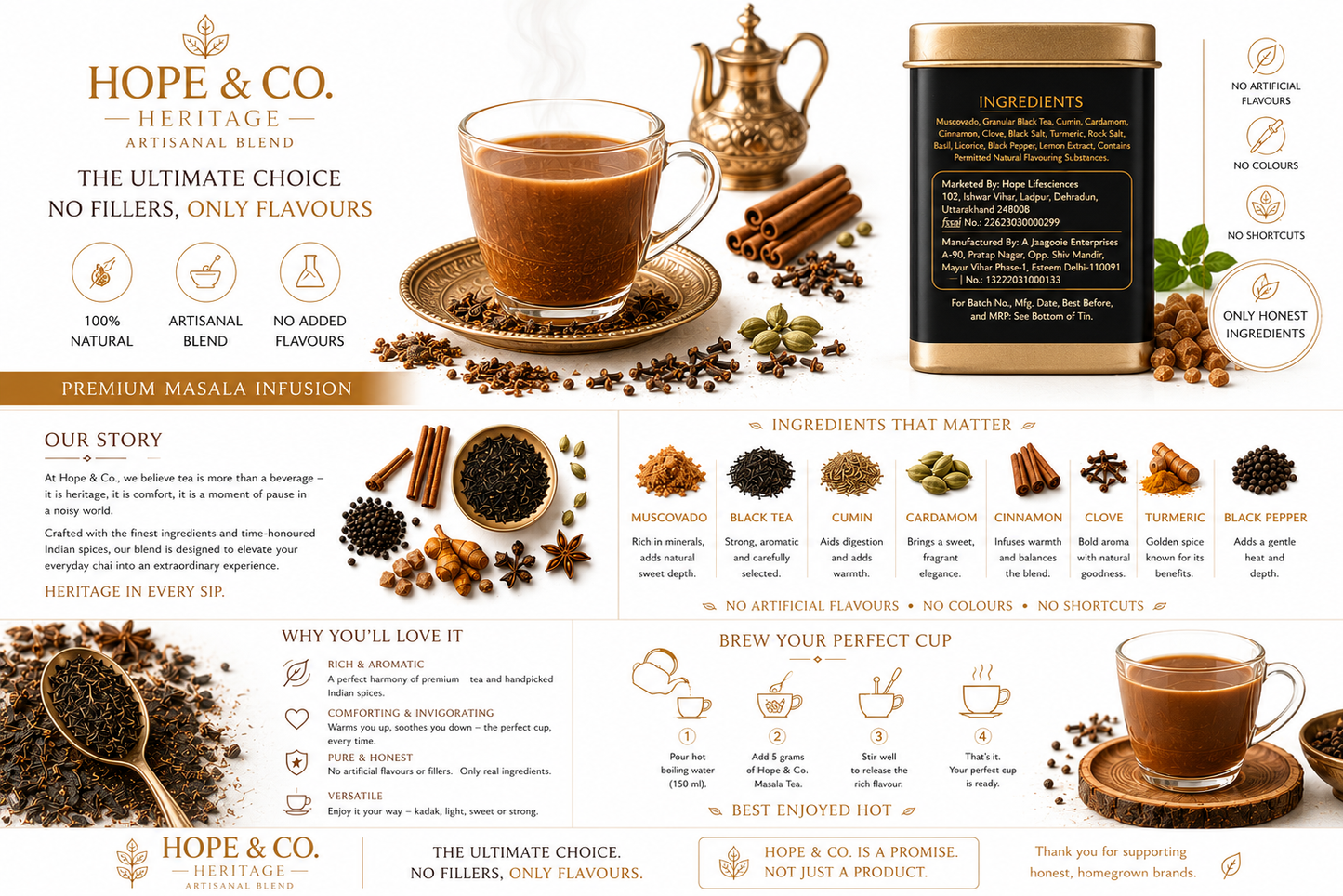 Hope & Co. Heritage Artisanal Blend Premium Masala Infusion
